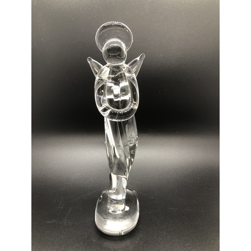 Lefton Glass Praying Winged Guardian Angel Figurine 7.5"